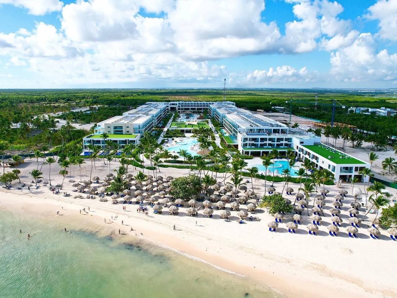 Punta Cana beachfront aerial