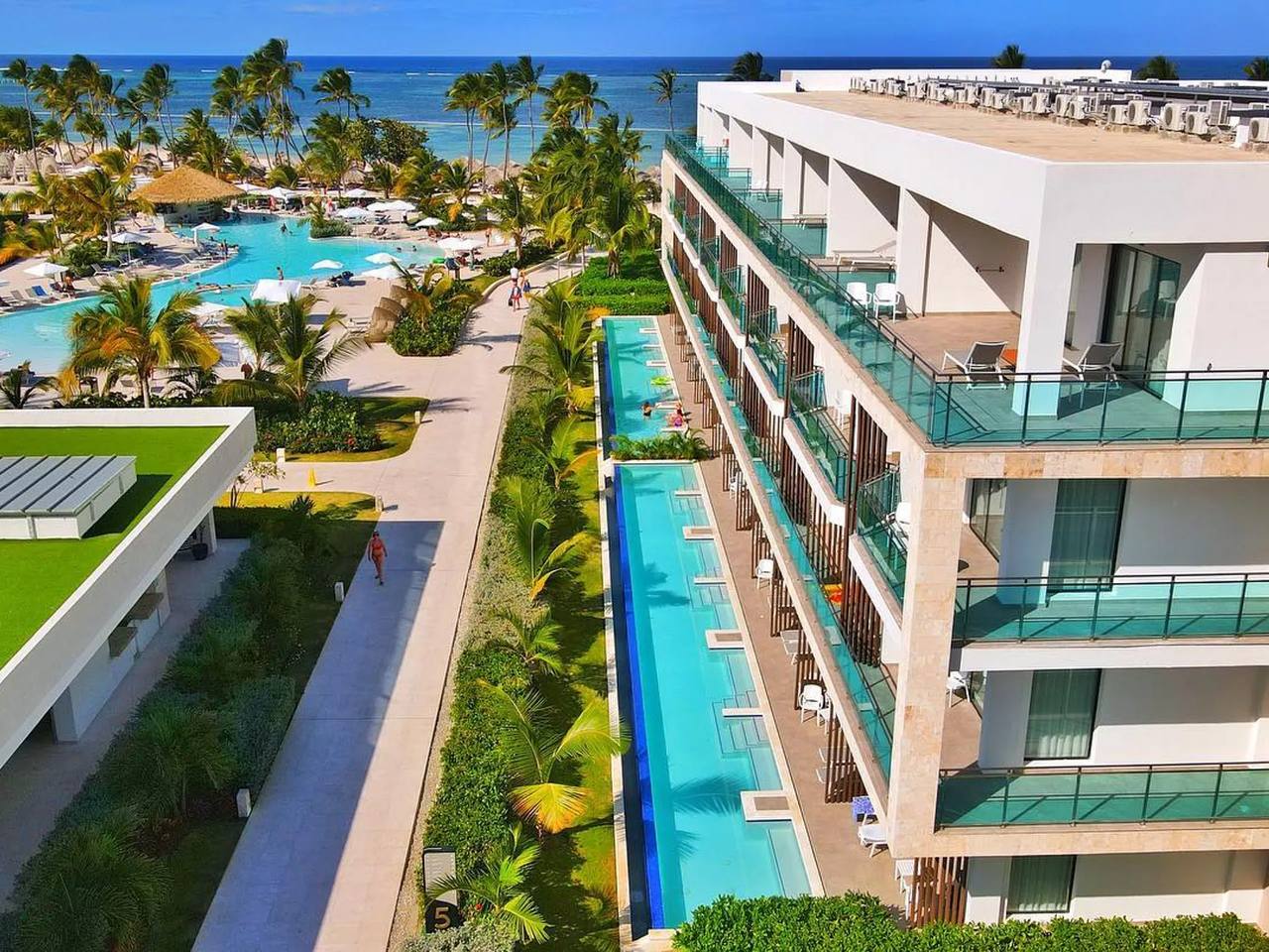 Resort pools and beachfront